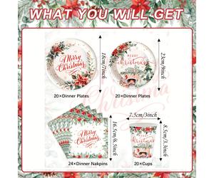 Set di stoviglie per feste a tema natalizio da 84 pezzi, articoli per feste, decorazioni festive, pacchetti per feste, !