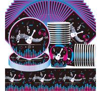 Set di stoviglie per feste, Doyomtoy Capybara Serve per 20 ospiti, musica sotto il motto di compleanno, tovaglie, piatti, tazze, tovaglioli per accessori per feste di compleanno