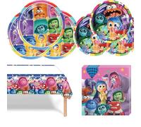Set di stoviglie per feste Inside Out, set di stoviglie per feste Inside Out per bambini, decorazione per feste di compleanno, stoviglie per feste e decorazione da tavolo per feste di compleanno per