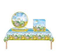 Set di stoviglie per feste, trattore, compleanno, decorazione per bambini, per feste di compleanno, set per bambini, ragazze, ragazzi (trattore)