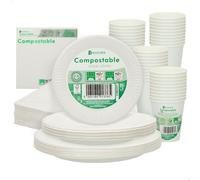 Set di Stoviglie Procos Bianco Carta 23 x 1,5 x 23 cm