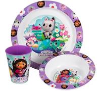 Set di stoviglie riutilizzabile per bambini bicolore - Set composto da 3 pezzi: Piatto, ciotola e bicchiere per bambini e bebé con base antiscivolo - Senza BPA - GABBY