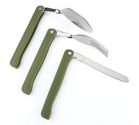 Set di stoviglie set di posate da esterno set di stoviglie pieghevole forchetta coltello cucchiaio in acciaio inossidabile per viaggi da picnic in campeggio