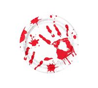 Set di stoviglie usa e getta per Halloween Horror Impronte di mani insanguinate piatti tazze tovaglioli festa di Halloween decorazione della tavola della casa forniture