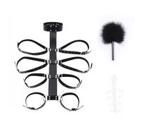 Set di stretching per il relax yoga in pelle nera regolabile