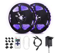 Set di strisce LED UV a LED, 10 m, con telecomando, 12 V/2 A, flessibili luci nere per feste di danza fluorescenti, illuminazione palcoscenico di Halloween