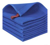 Set di strofinacci da cucina in cotone con design, morbidi e assorbenti per la gestione di fuoriuscite e attività di asciugatura (blu e blu)