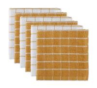 Set di strofinacci DII Basic Terry Collection Windowpane 12x12 Honey Gold 6 pezzi