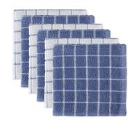 Set di strofinacci DII Basic Terry Collection Windowpane 12x12 Stonewash Blu 6 pezzi