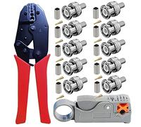 Set di strumenti a crimpare BNC con connettori per spelafili per cavi coassiali RG59