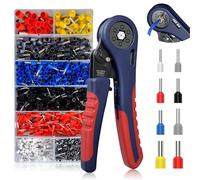 Set di strumenti a crimpare con set di strumenti aderenti per 0,08-10 mm² Zange Sechskant Presszange Aderendhülsen set di utensili a cricchetto per isolamento unisolierte das oder im Haus 1200 pezzi