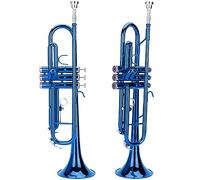 Set di Strumenti a Vento della Musica in Ottone Trumpet Suona Senza Intoppi di Alta qualità per il Musicista Principiante Rosso (Blu)