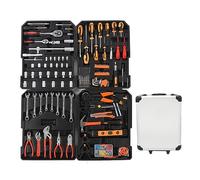 Set di strumenti Brillxa, kit di toolbox 163pcs Custodia per carrello portatile per riparazione di moto per automobili, organizzatore di utensili manuali, set di manutenzione del