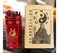 Set di strumenti di divinazione cinese I Ching con secchiello porta libri