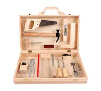 Set di strumenti di gioco in legno, cassetta degli attrezzi per giochi di finzione | Attività di apprendimento in età prescolare di costruzione | Kit di strumenti per l'apprendimento in età prescolare