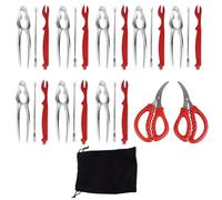 Set di strumenti di pesce da 27 pezzi, strumenti di cracker di granchio, cracker di granchio in lega di zinco con sheller di aragosta, forchette per gambe di granchio in acciaio