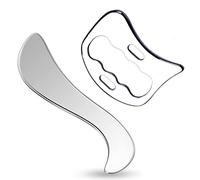 Set di strumenti muscolari in acciaio inossidabile 2 in 1, strumenti for massaggi raschianti for terapia fisica, strumento for raschietto for massaggi GuaSha for palestra domestica 2 pezzi