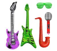 Set di strumenti musicali gonfiabili da 5 pezzi, accessori per feste gonfiabili, accessori per feste, decorazioni per cabine fotografice, cosplay per festival