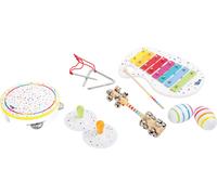 Set di strumenti musicali in legno con pois