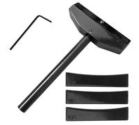 Set di strumenti per chitarra con morsetto e tre inserti in lega, adatto per chitarra elettrica/basso, nero