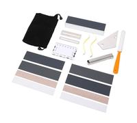 Set di Strumenti per Chitarra per Liutaio 18 Pezzi, Bilanciere Distanziatore per Set Rapido, Strisce di Carta Vetrata a 4 Lati con Borsa Organizer, Kit di Manutenzione per