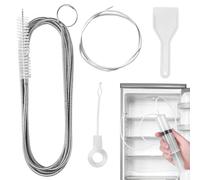 Set di strumenti per dragaggio per frigorifero da 5 pezzi Draga per frigorifero universale in acciaio inossidabile Draga per tubo di scarico Artefatto Strumento per la pulizia di tubi dell'acqua refr