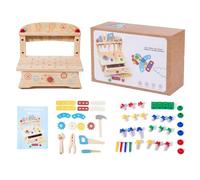 Set di strumenti per | Giochi di costruzione in panchina in legno | Giocattoli educativi interattivi per in età prescolare ragazzi ragazze per le vacanze di viaggio di compleanno in cl