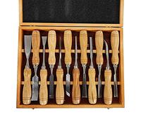 Set Di Strumenti Per Intaglio Del Legno - - 12 Pezzi Kit Di Scalpelli Manuali Per Intaglio Del Legno Professionali Con Scatola Di Legno, Coltello Da Intaglio Per Legno Per Intaglio Di Radici Scultura