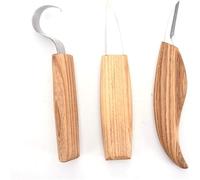 Set di strumenti per intaglio del legno, coltelli da intaglio con manico in legno a mano, strumento per intagliare il legno, per falegnami scultori dilettanti e professionisti (3pcs)