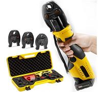 Set di strumenti per la pressatura del tubo idraulico, pressatrice Pro per tubi in rame, per tubi da 16 a 28,6 mm, con batterie 2 x 12 V, 3 matrici DN15, DN20, DN25, strumenti idraulici