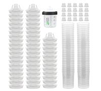 Set di strumenti per la pulizia dei pennelli da pittura, 1,144,8 x 10 cm, sicuro per vernice spray trasparente, per pistole a spruzzo con 20 tappi da 50 coperchi per la pulizia