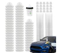 Set di strumenti per la pulizia dei pennelli da pittura, 1,144,8 x 10 cm, sicuro per vernice spray trasparente, per pistole a spruzzo con 20 tappi da 50 coperchi per la pulizia