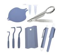 Set di strumenti per la rimozione delle zecche (10 pezzi) | PP e metallo, 80 g, kit professionale | Pinzette e ganci per gatti, cani, conigli e , completo per rimuovere pulci e zecche per