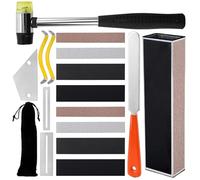 Set di strumenti per liutaio per chitarra, 17 pezzi, per coronazione, fret, bilanciere, martello, livellamento, fascio, 4 carte abrasive, 2 protezioni per tastiera