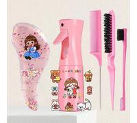 Set di strumenti per lo styling dei capelli 1/3/4/5/6/7 pezzi con spazzola, flacone spray, flacone per nebulizzazione, bottiglia d'acqua trasparente, pettine a coda di topo, spazzola per il controllo 