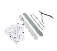 Set di Strumenti per Manicure in Acciaio Inossidabile a Doppia Testa per Lime per Unghie, Tronchesi per Cuticole, Strumento per Piallare la Rimozione dello Smalto per Uso