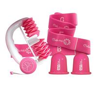 Set di Strumenti per Massaggio Stephanie Franck Beauty N. 2 - include 1 Rullo Massaggiante My Body Shaper, 2 Coppette My Cellu Shaper 5,5 cm, 1 Banda Elastica per Yoga e 1 Metro (rosa)