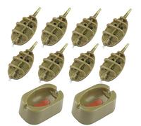 Set di Strumenti per Pesca alla Carpa, 10 Pezzi mangiatoia da pesca in linea piatta Metodo Feeder, alimentatori in linea di pesca, 15/20/25/30/35/40/50/60g