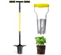 Set di strumenti per piantare bulbi Jardineer 3 pezzi, strumento per piantare bulbi a manico lungo e piccolo trapiantatore per bulbi con impugnatura morbida per scavare buche per piantare tulipani