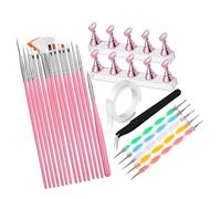 Set di strumenti per pratica nail art con nastro biadesivo, B | Strumento completo per la pratica dell'arte delle unghie, con doppia estremità, 24 pezzi, per studenti