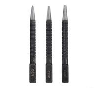Set di strumenti per punzonatura per unghie, con corpo zigrinato e teste quadrate per un'impostazione di precisione delle unghie e un colpo efficace in legno, metallo, plastica e pietra, 3 misure