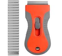 Set di Strumenti Per Raschiare, Raschietto Per Pulizia Stufa in Plastica in 1 Pezzo con 20 Lame Metalliche, Strumento Per Pulizia Raschietto Per Finestre in Plastica (Arancione)