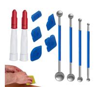 Set di strumenti per raschietto | Strumento raschietto in silicone | Strumento di finitura del sigillante, strumento angolare di giunzione della linea del profilo di calafataggio in silicone coppia