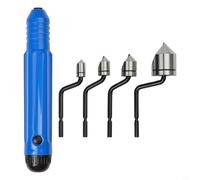 Set di strumenti per sbavatura con manico NB1000 e 4 teste a testa svasata BC6301/8301/1041/1651, acciaio M2 ad alte prestazioni 90°, per metallo, plastica, gomma, strumento manuale per smussare e