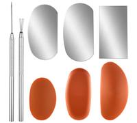 Set di strumenti per scolpire argilla in morbido silicone, 3 misure in gomma per ceramica argilla, 3 sculture Potterys stampaggio raschietto taglierina 1 ago in ceramica 1 filo piuma texture strumenti