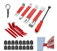 Set di Strumenti per Smontaggio Auto, 25 Pezzi, Attrezzi in Metallo e Plastica per Rimozione Pannelli e Rivestimenti, Kit Professionale per Auto, Camion e Barche, Compatto e Portatile