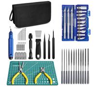 Set di strumenti per stampa 3D, 58 pezzi, kit di strumenti per modellismo con coltelli da intaglio, lime, pinze ad ago, pinzette, spatola, accessori per stampante 3D per rimozione, levigatura