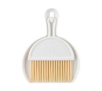 Set di strumenti portatili per la pulizia della scrivania, con scopa e paletta per briciole, sporco e particelle su piani di lavoro, microonde e prese d'aria auto, colore: bianco