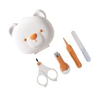 Set di strumenti professionali per la cura dei bambini, tagliaunghie, forbici e scatola di immagazzinaggio a forma di orso dei cartoni animati, per neonati