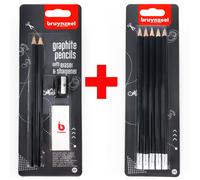 Set Di Studio Bruynzeel Essentials 7 Matite Graphite HB, Temperamatite E Gomma